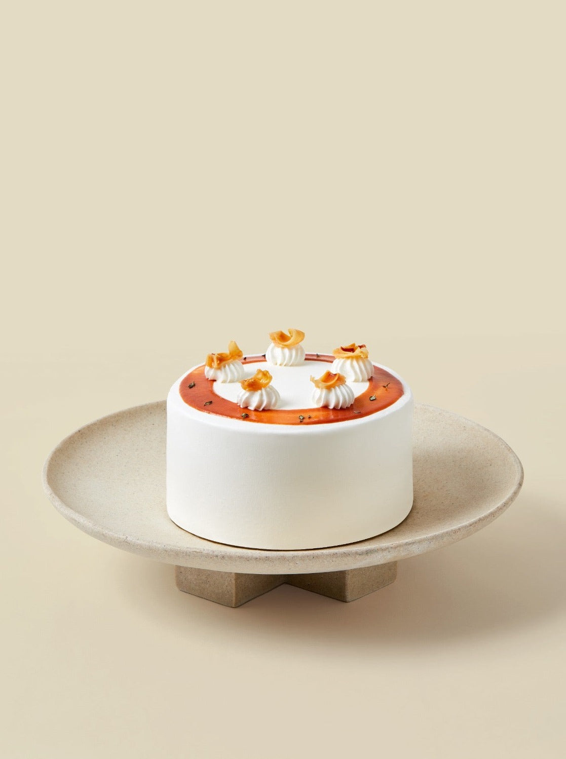 Delicious guava cake layered with guava fresh cream and lychee, available for islandwide cake delivery in Singapore