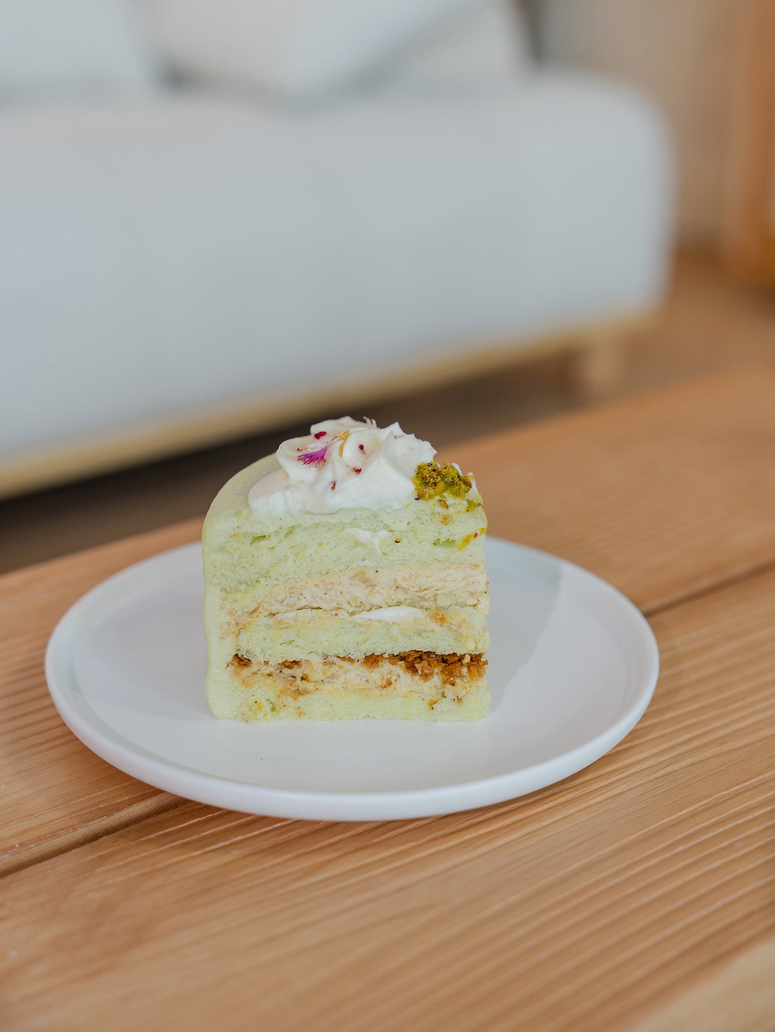 A Pistachio Praline nutty cake available for online order for delivery in Singapore