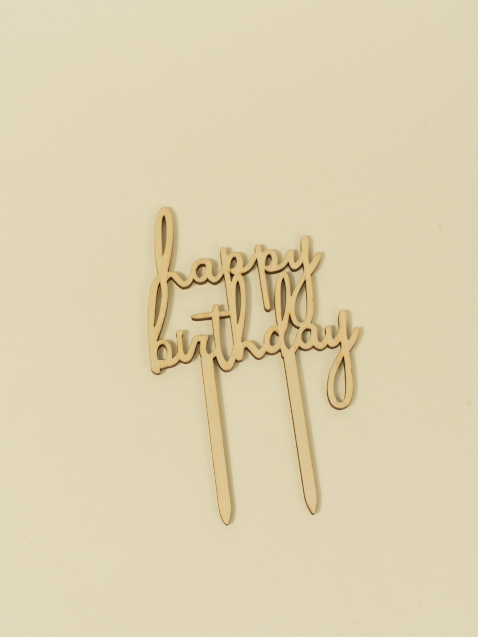 Wooden "Happy Birthday" Cake Topper