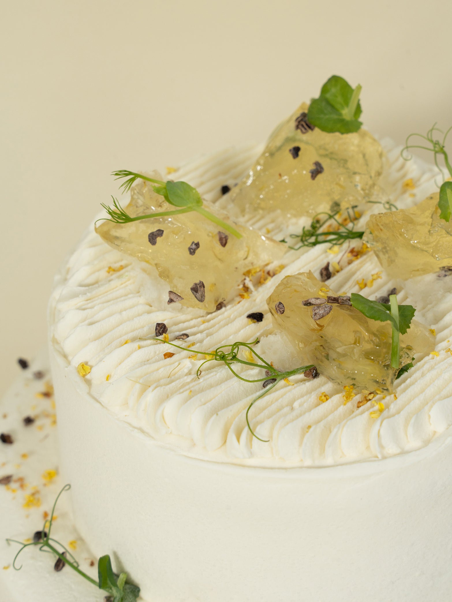 Two tier chrysanthemum infused tea cake, available for islandwide delivery in Singapore
