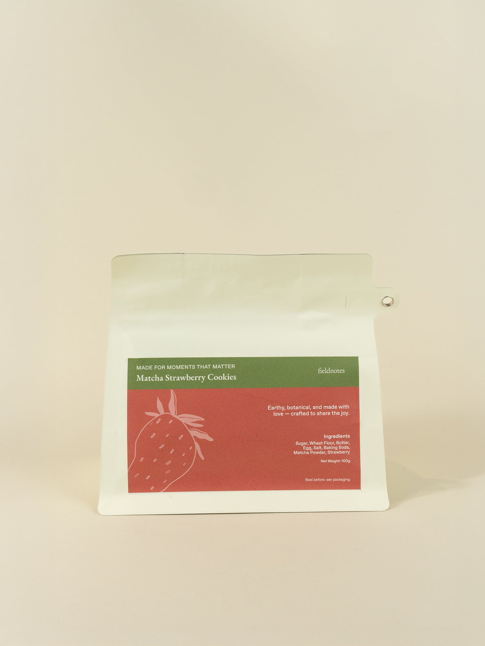 Matcha Strawberry Cookies (Cream Pouch)