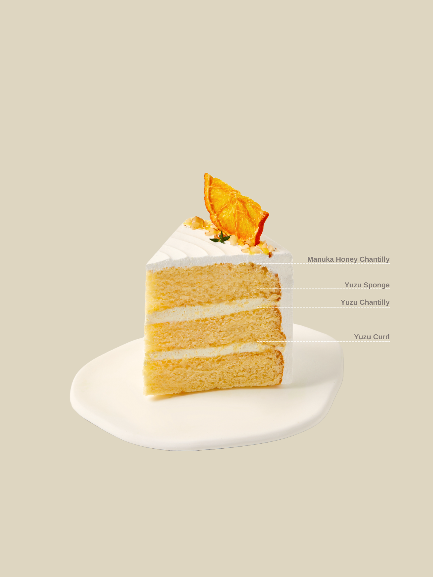Delicious honey yuzu cake layered with yuzu peel, available for islandwide cake delivery in Singapore