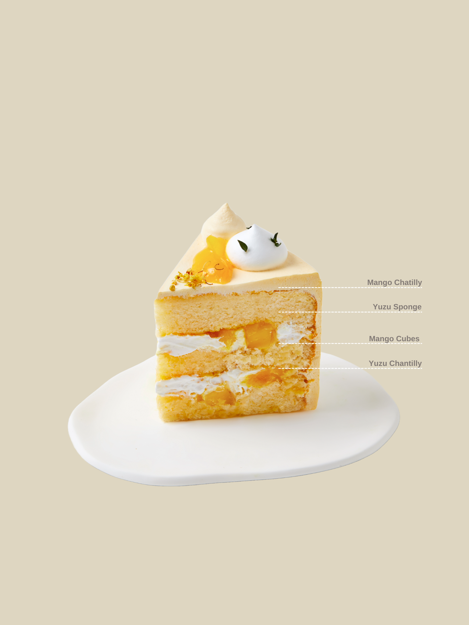 Delicious soft Mango Yuzu Fresh Cream Cake, order online for Singapore delivery