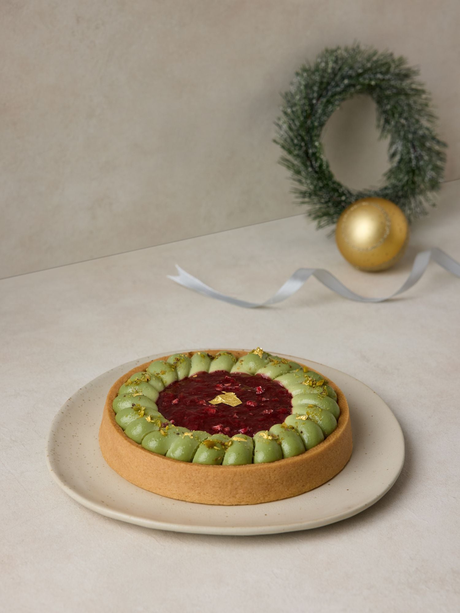 Raspberry Pistachio Tart (Whole)