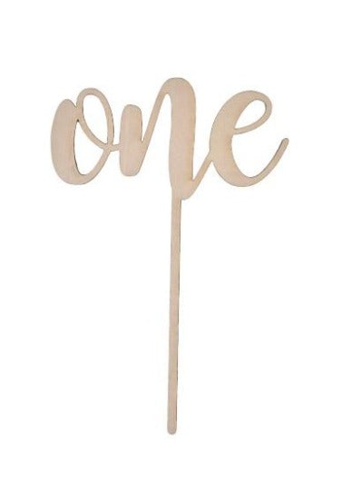One Wooden Cake Topper -Fieldnotes Singapore