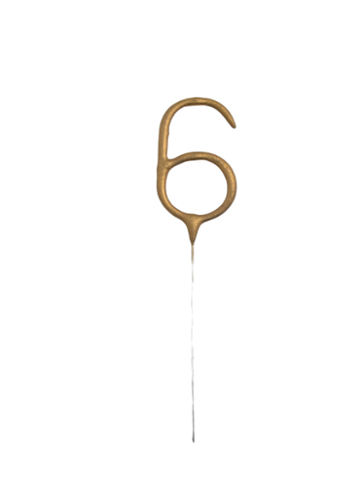 Gold Sparkler Number Candles 0 to 9
