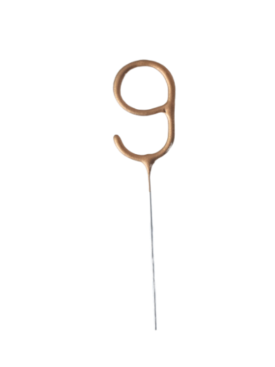 Gold Sparkler Number Candles 0 to 9