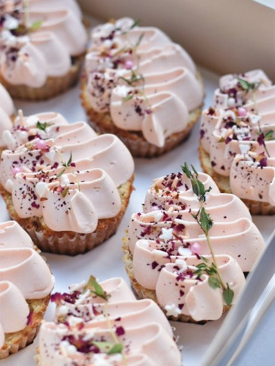 Customised Nude Pink Rustic Cupcakes Box of 12 - Cakes. Sweets. Dessert Bars- Zee & Elle