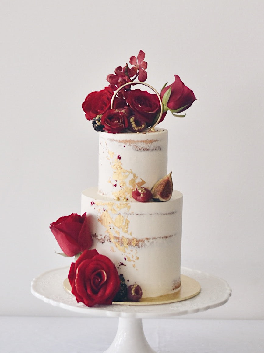 Online Royal Red and Gold Cake |  Cakes. Sweets. Dessert Bars- Zee & Elle
