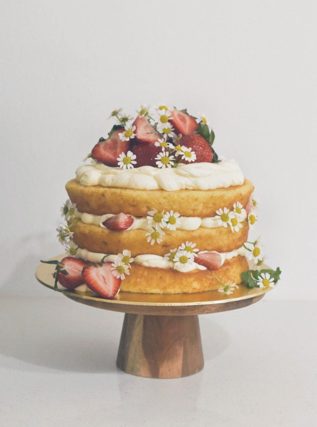 Strawberry Chamomile Naked Cake | Zee & Elle Singapore