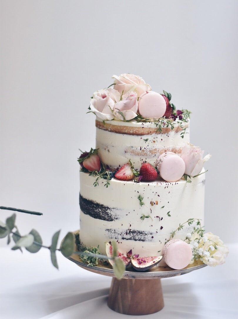Customised Online Sweet Pink Rustic Birthday Cake - Cakes. Sweets. Dessert Bars- Zee & Elle