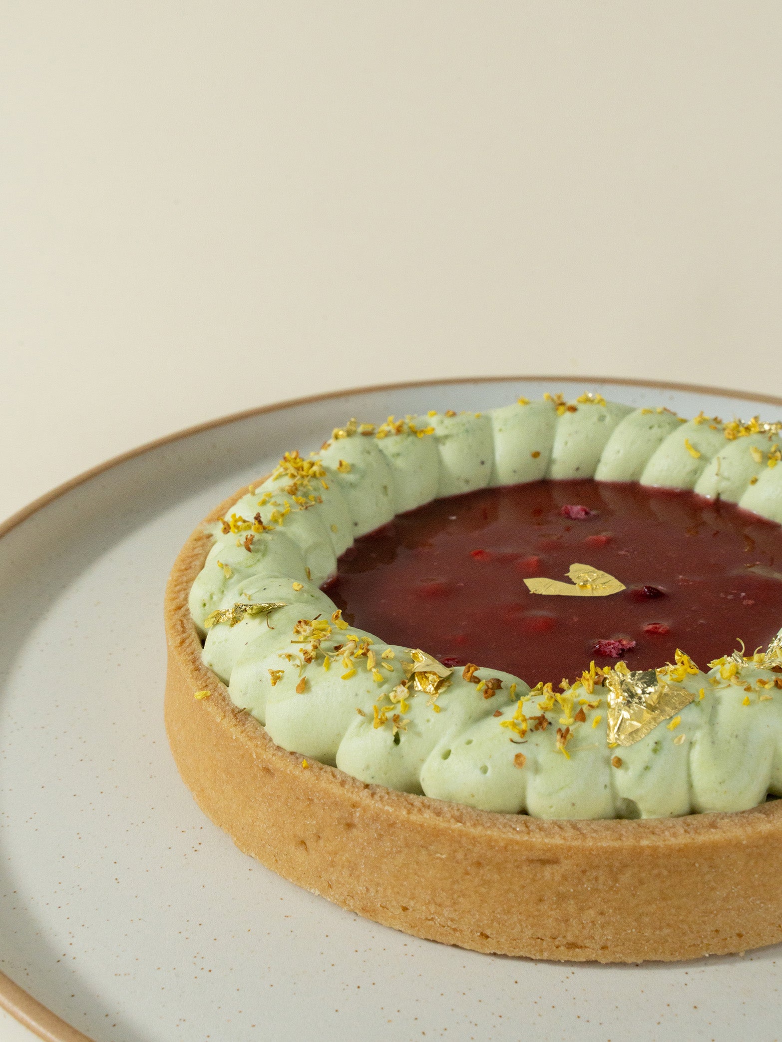 Raspberry Pistachio Tart (Whole)