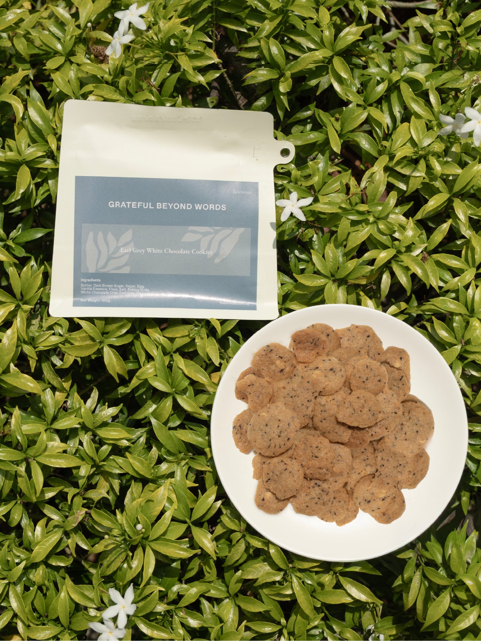 Grateful Beyond Words | Earl Grey White Chocolate Cookies
