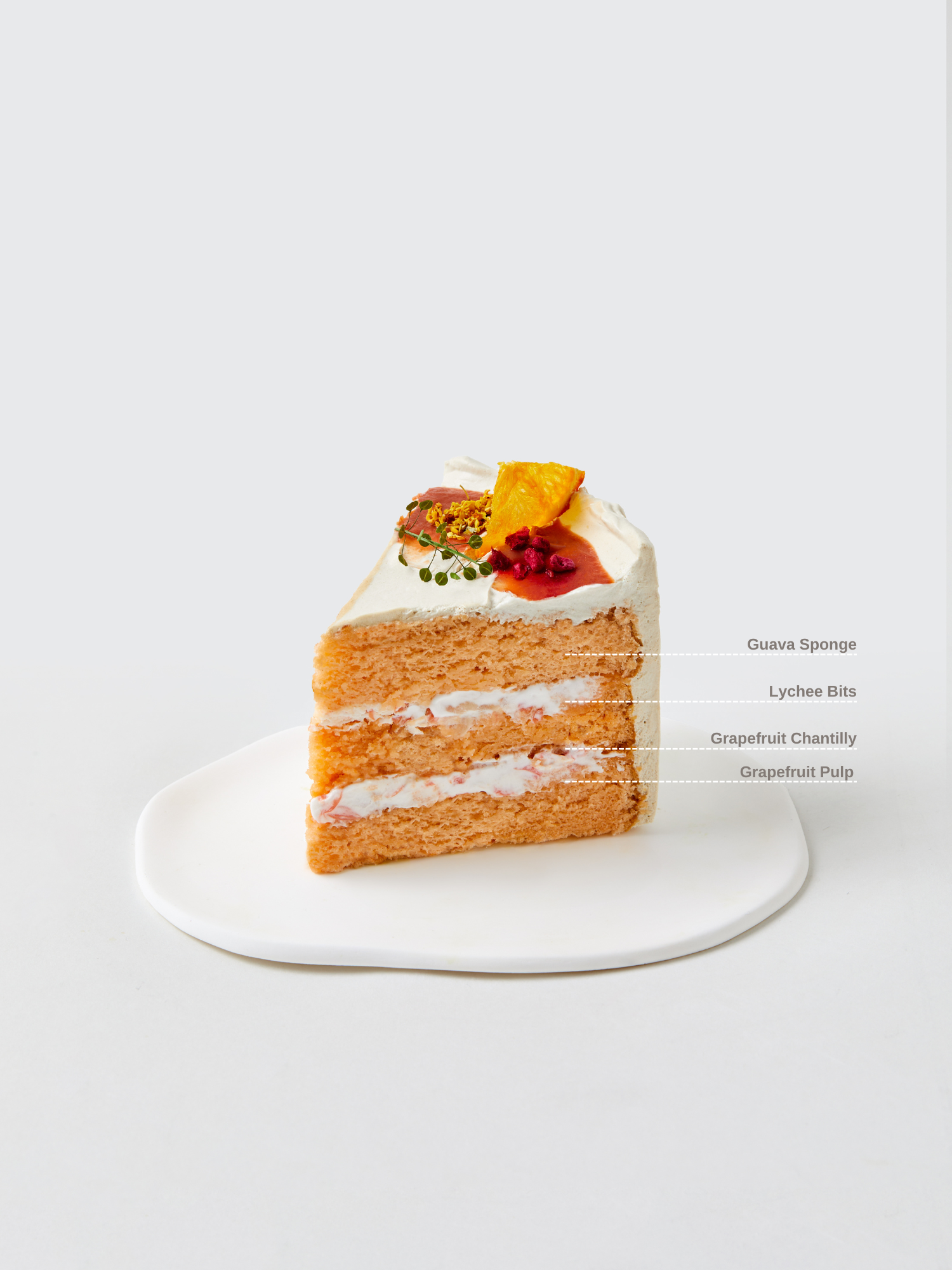 Grapefruit Lychee Fresh Cream Cake | Fieldnotes Singapore