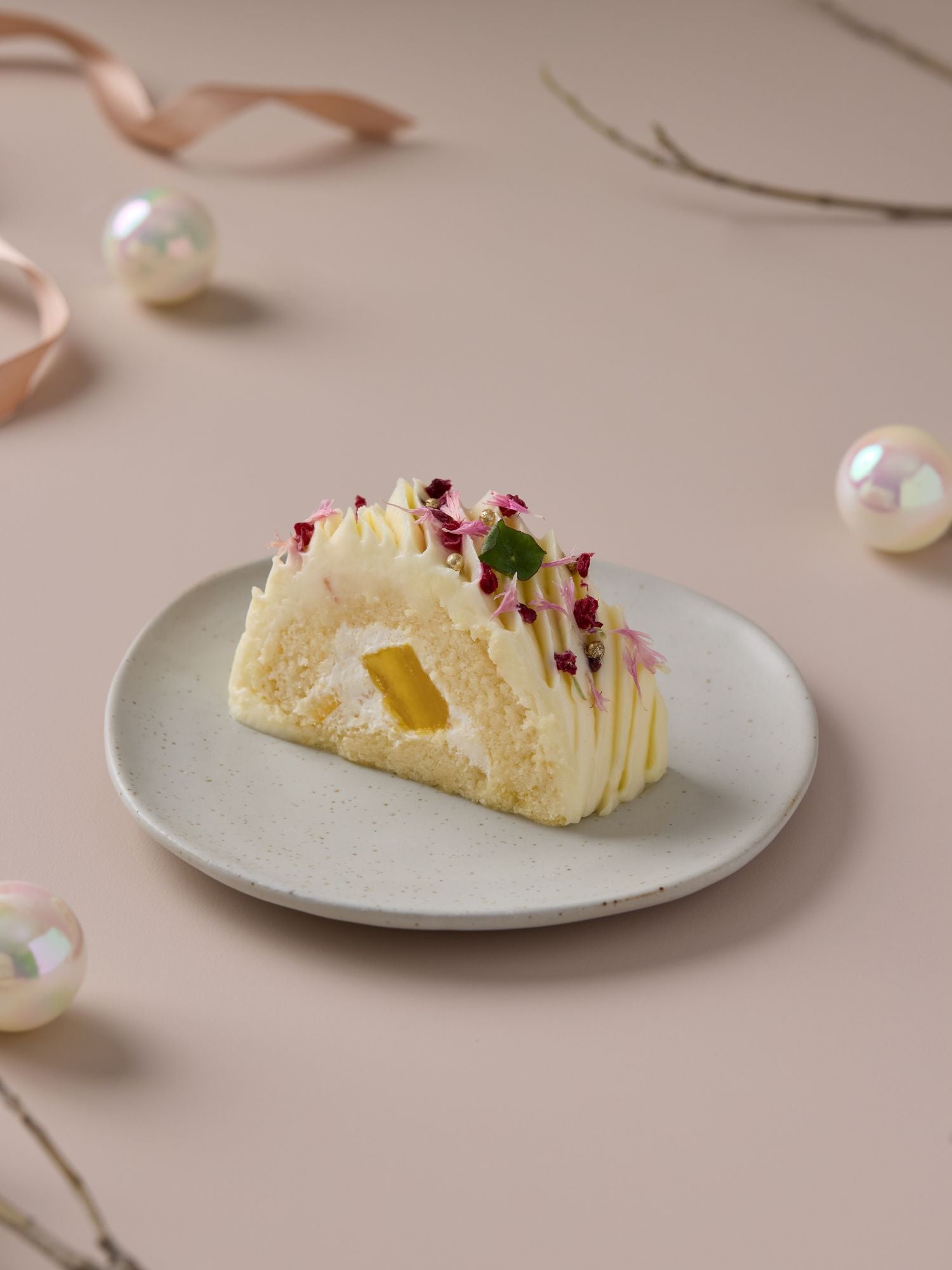 Honey Yuzu Mango Log Cake