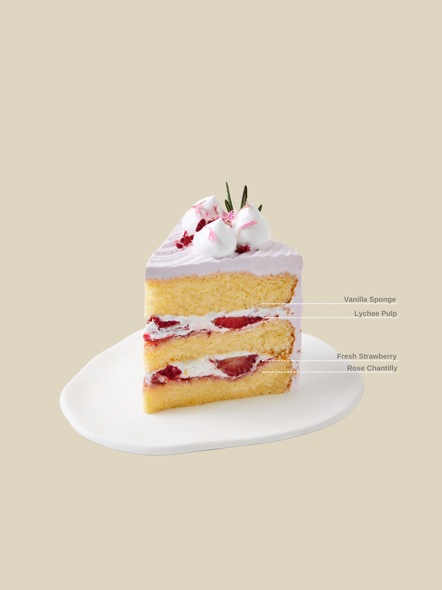 Lychee Strawberry Rose Fresh Cream Cake | Fieldnotes Singapore