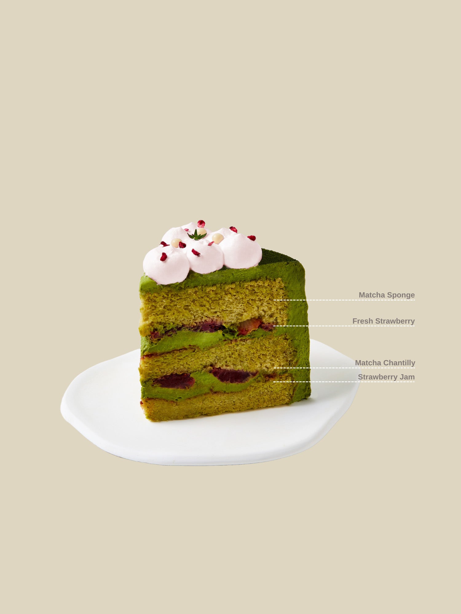 Delicious soft Uji matcha strawberry Fresh Cream Cake, order online for Singapore delivery