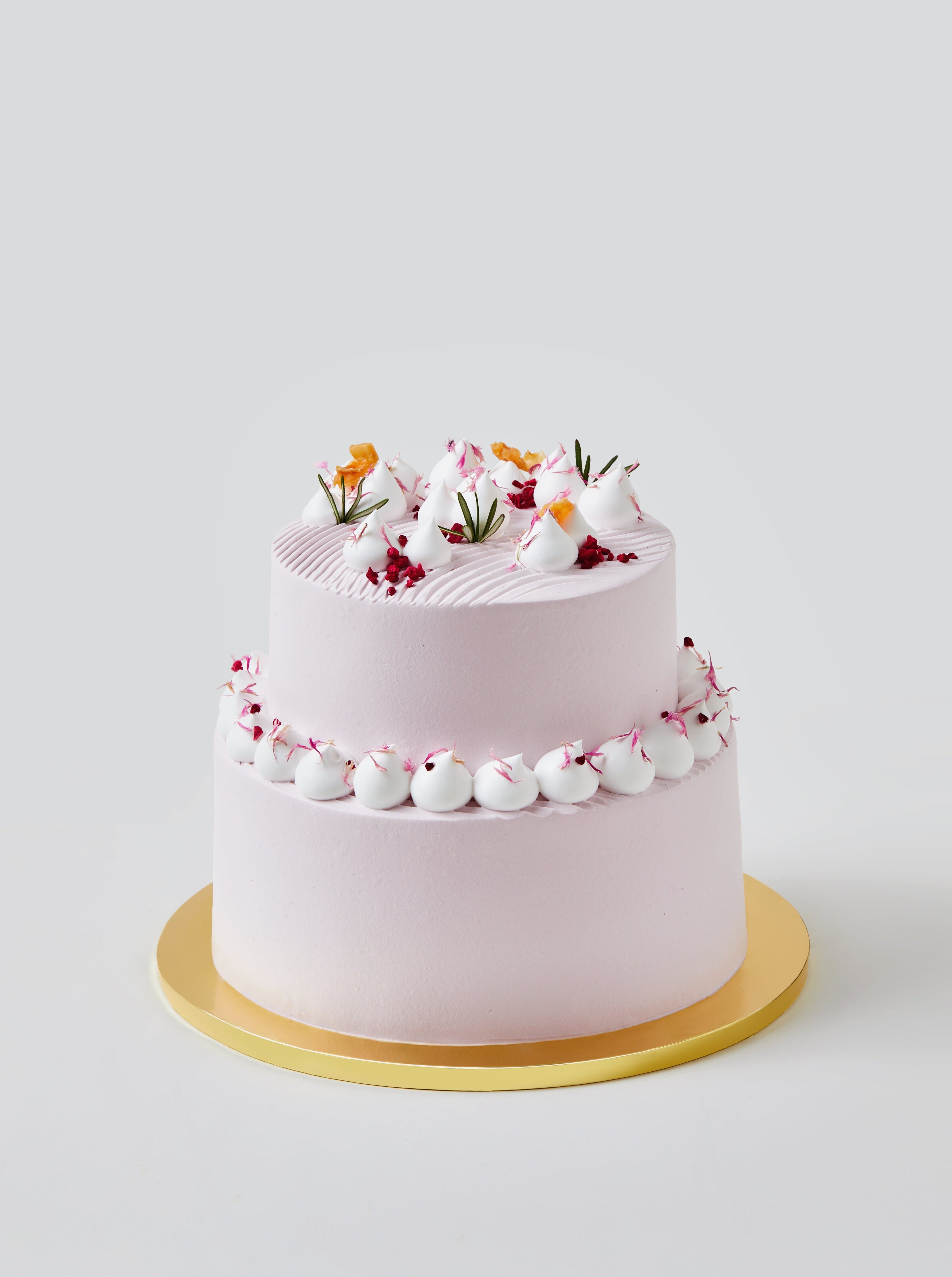 Lychee Strawberry Rose Two Tier Cake