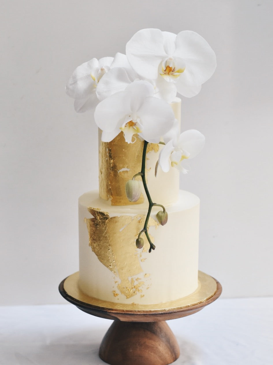 Online Gold Orchid Cake | Cakes. Sweets. Dessert Bars- Zee & Elle