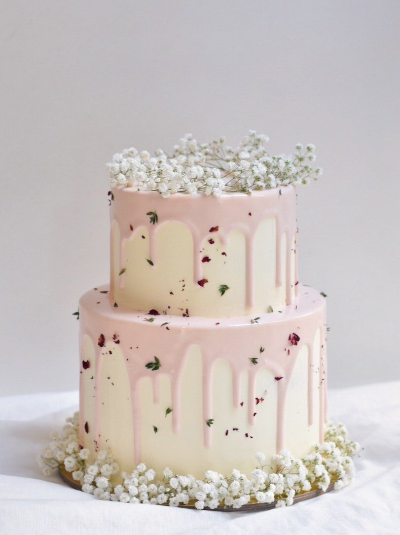 Customised Babybreath Petal Drip Cake - Cakes. Sweets. Dessert Bars- Zee & Elle