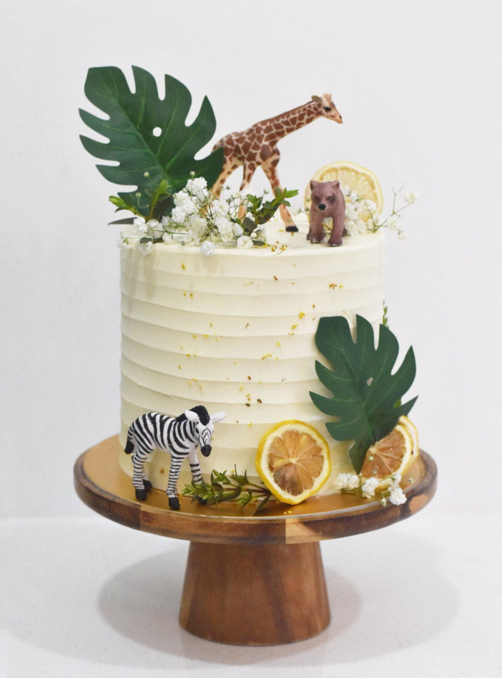 One tier Rustic Safari Cake | Zee & Elle Singapore