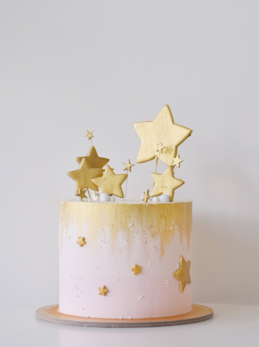 Online Pink and Gold Stars Cake |  Cakes. Sweets. Dessert Bars- Zee & Elle