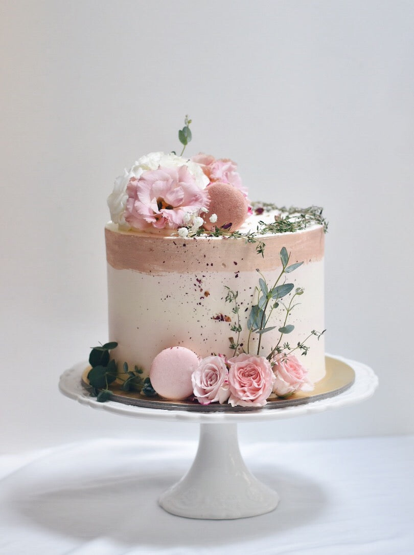 Customised Online Shades of Pink Floral Birthday Cake - Cakes. Sweets. Dessert Bars- Zee & Elle